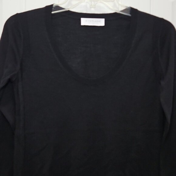 Everlane Wool Blend V-neck Sweater Size XS New Black Business Casual Career - Picture 3 of 7